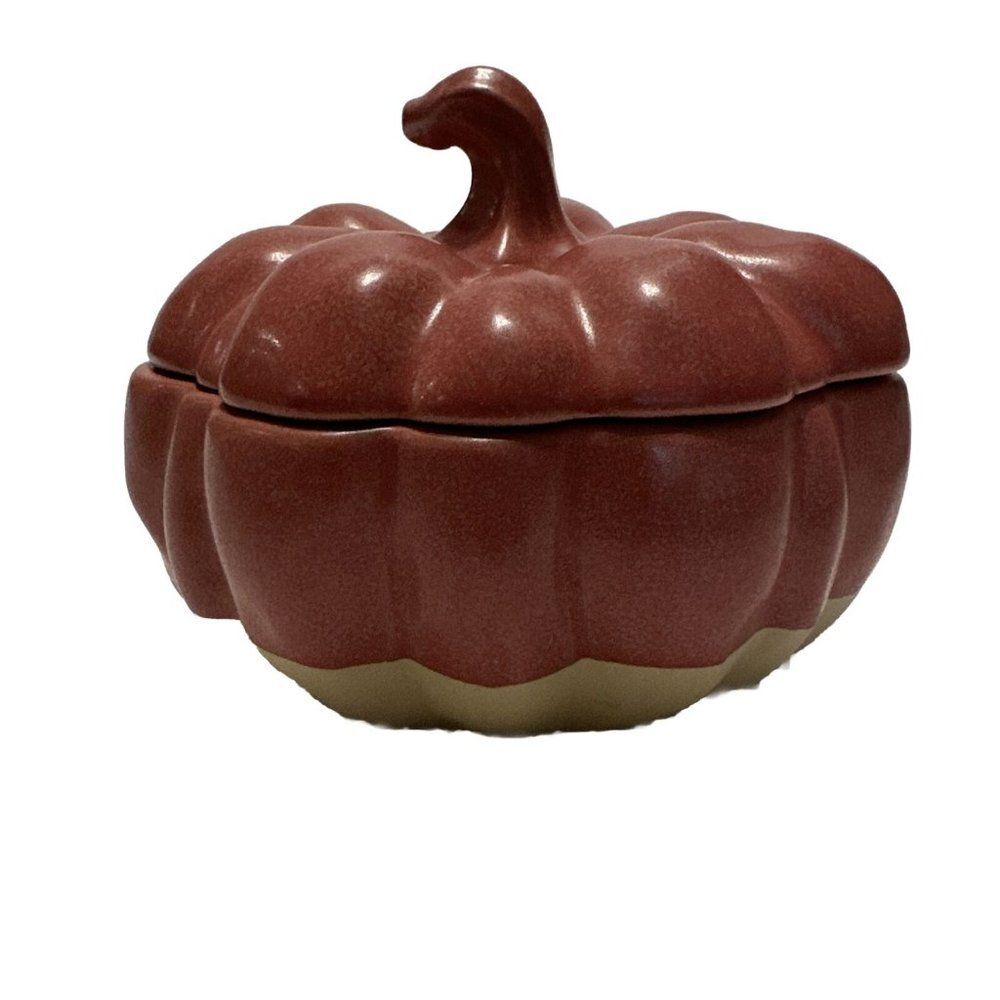 Threshold 4"x4" Stoneware Pumpkin Jar decor fall Thanksgiving